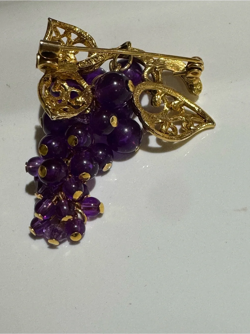 Vintage Avon “Fall Grapes” Purple Lucite Brooch